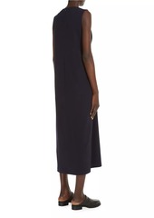 Max Mara Losanna Gathered Jersey Sleeveless Midi-Dress