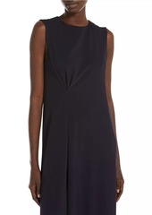 Max Mara Losanna Gathered Jersey Sleeveless Midi-Dress