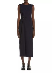 Max Mara Losanna Gathered Jersey Sleeveless Midi-Dress