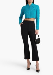 Max Mara - Cropped cable-knit cashmere and wool-blend cardigan - Blue - M
