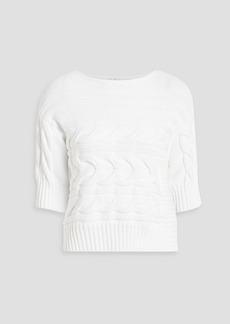 Max Mara - Cable-knit cotton-blend sweater - White - XL