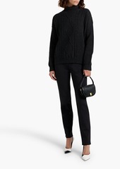 Max Mara - Favore Donegal cable-knit wool-blend turtleneck sweater - Gray - L