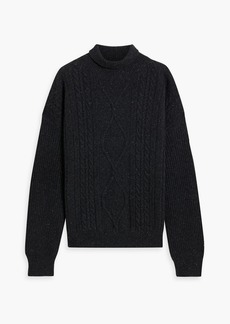 Max Mara - Favore Donegal cable-knit wool-blend turtleneck sweater - Gray - L