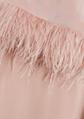 Max Mara - Levante leather-embellished silk-crepe midi dress - Pink - IT 40