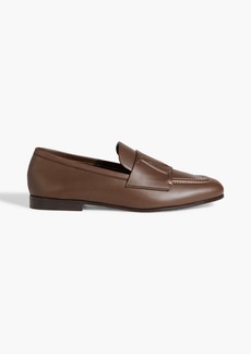 Max Mara - Lize embossed leather loafers - Brown - EU 36
