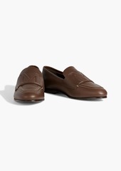 Max Mara - Lize embossed leather loafers - Brown - EU 36