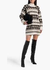 Max Mara - Navarra jacquard-knit wool and cashmere-blend mini dress - Neutral - M