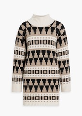 Max Mara - Navarra jacquard-knit wool and cashmere-blend mini dress - Neutral - M