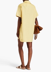 Max Mara - Palau embroidered cotton-poplin mini shirt dress - Yellow - IT 40