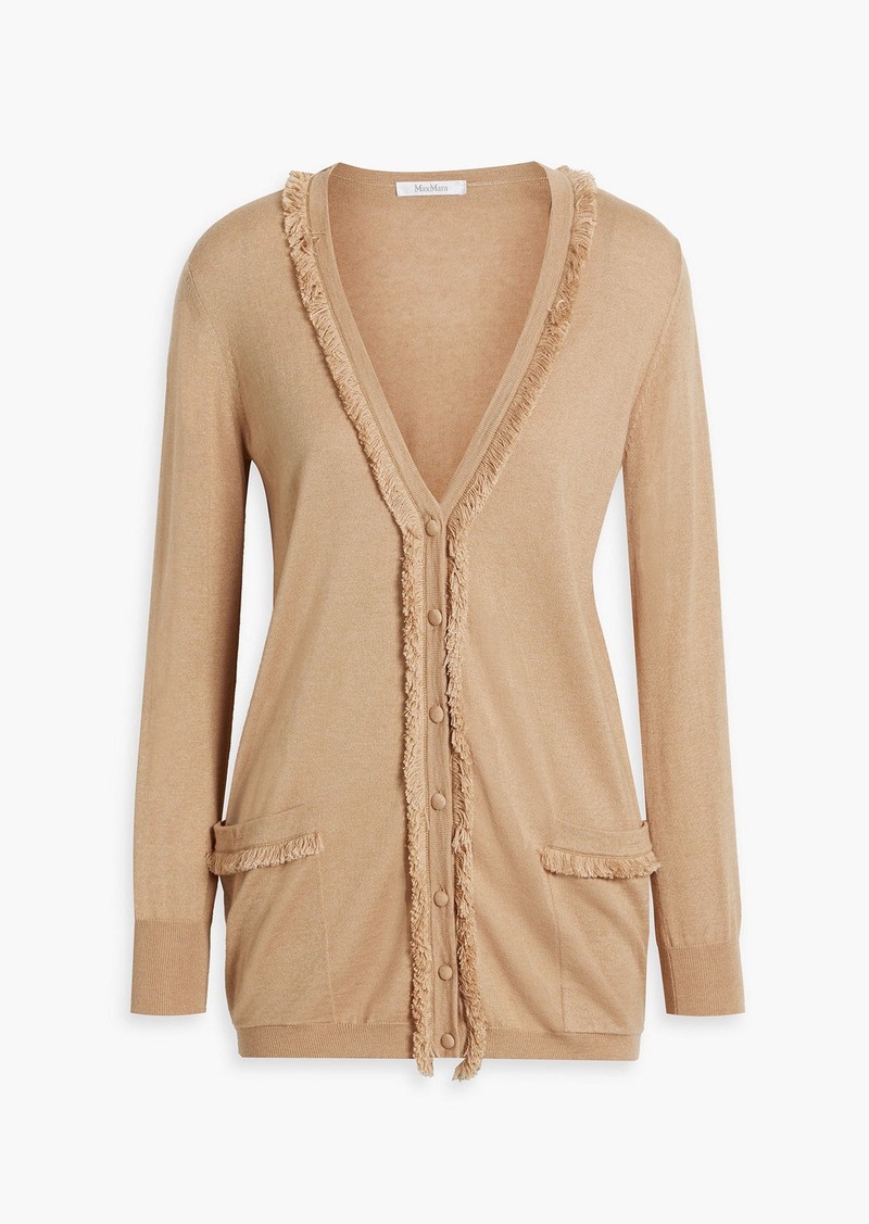 Max Mara - Polo fringed silk and cashmere-blend cardigan - Neutral - M