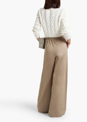 Max Mara - Sfinge cropped cable-knit cotton sweater - White - L