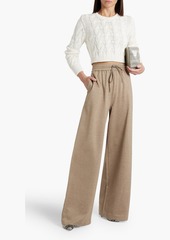 Max Mara - Sfinge cropped cable-knit cotton sweater - White - L