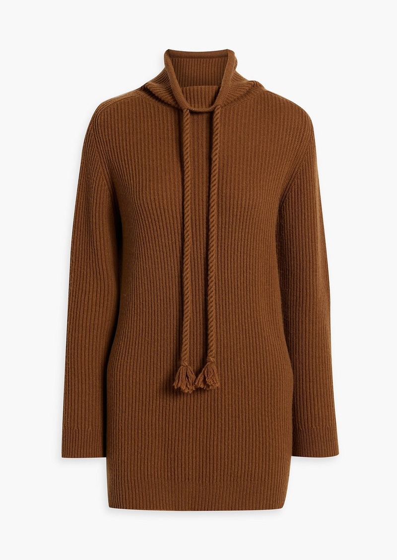 Max Mara - Tasseled wool and cashmere-blend turtleneck sweater - Brown - M