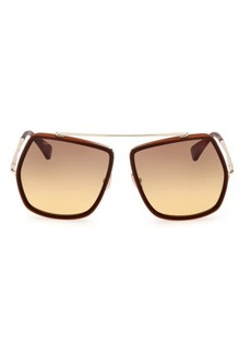 Max Mara 64mm Gradient Oversize Geometric Sunglasses