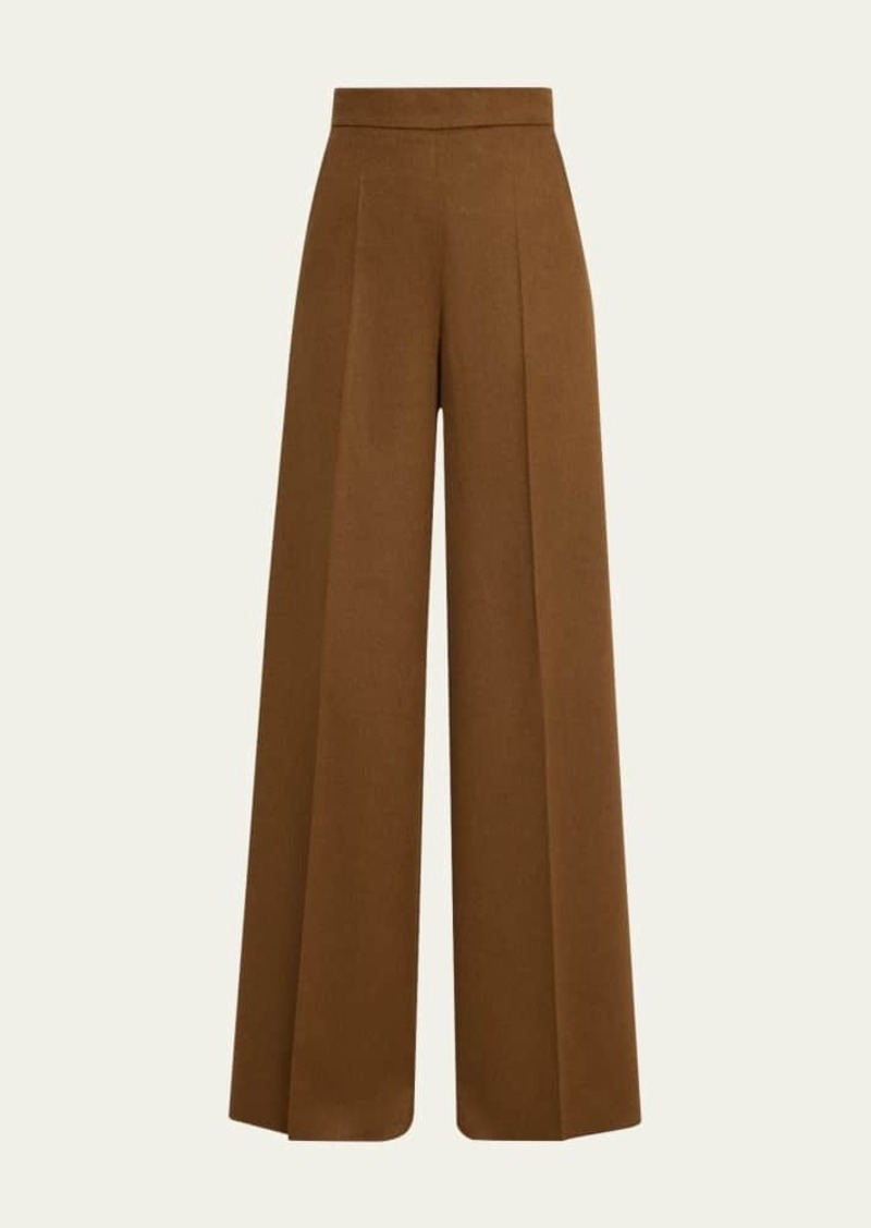 Max Mara Axe Long Wide Leg Wool Trousers