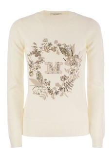 MAX MARA BARI - Wool and cashmere sweater with embroidery