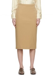 Max Mara Beige Felice Midi Skirt