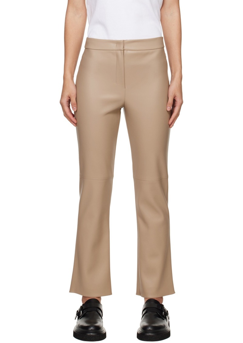 Max Mara Beige Sublime Faux-Leather Trousers