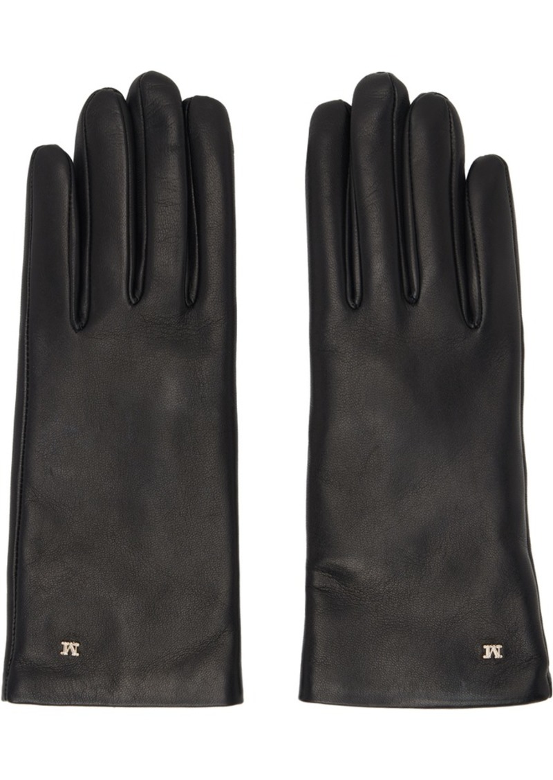 Max Mara Black Nappa Leather Gloves