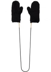 Max Mara Black Ombrato Mittens