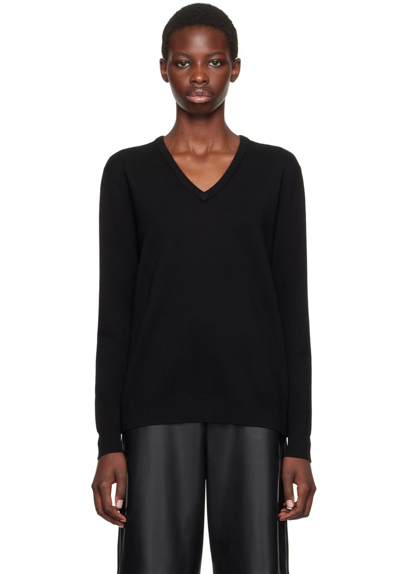 Max Mara Black Pevera V-Neck Sweater