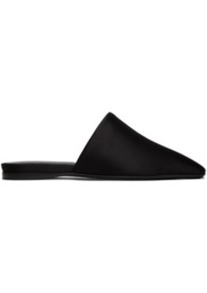 Max Mara Black Satin Slippers