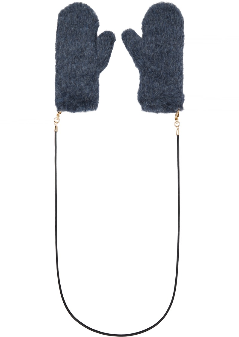 Max Mara Blue Ombrato Mittens