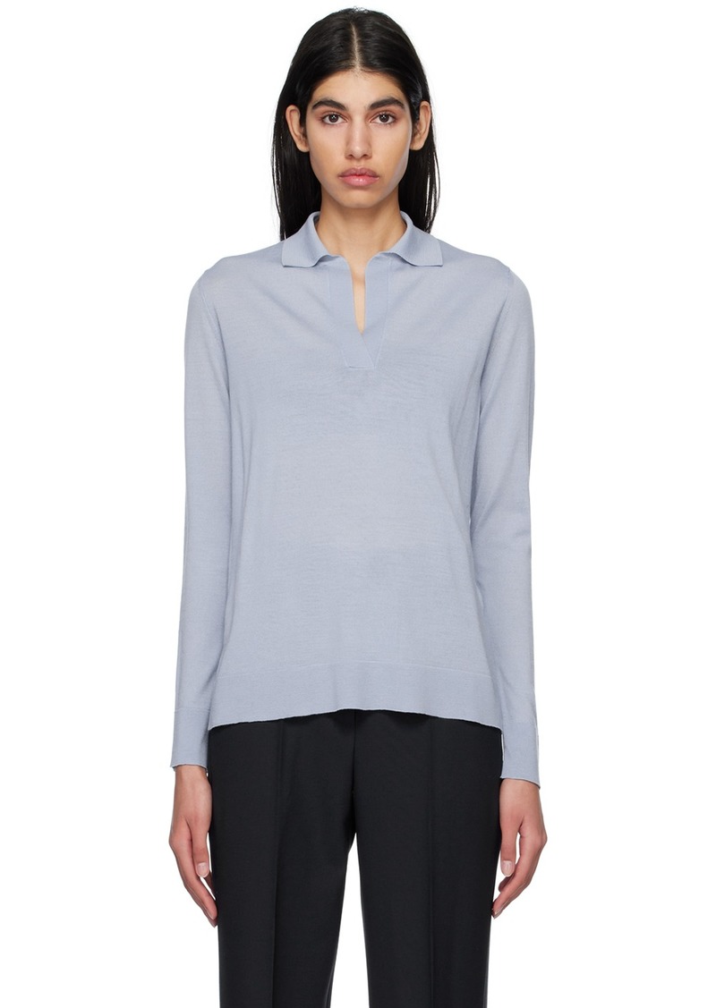 Max Mara Blue Spread Collar Shirt