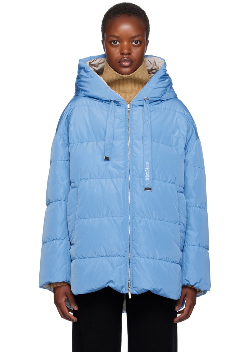 Max Mara Blue The Cube Taffy Reversible Down Jacket