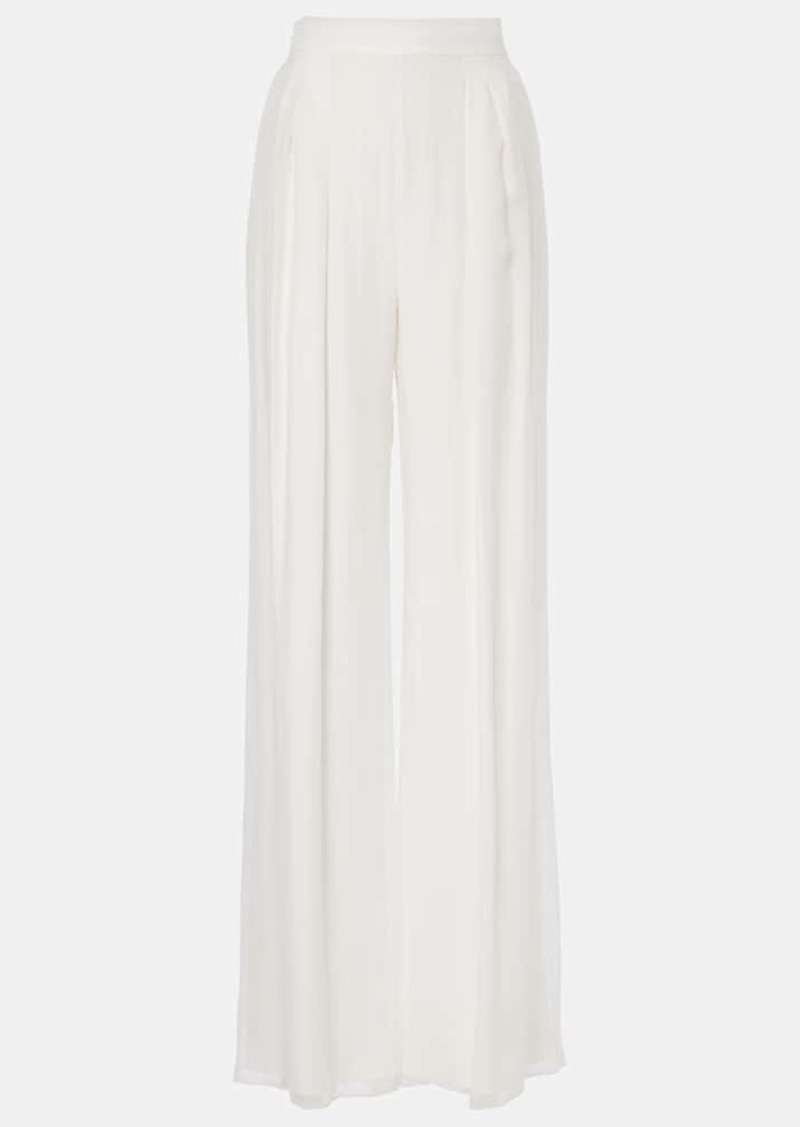 Max Mara Bridal Lampo silk chiffon wide-leg pants