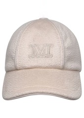 MAX MARA Cream cashmere blend hat