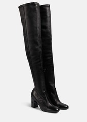 Max Mara Damier leather over-the-knee boots