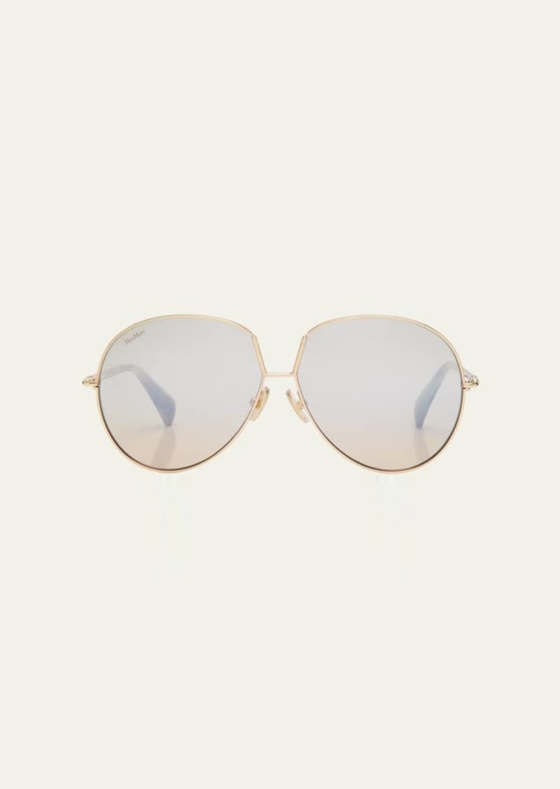 Max Mara Design 8 Mirrored Metal Aviator Sunglasses