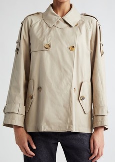 Max Mara Double Breasted Water Resistant Short Swing Trench Coat