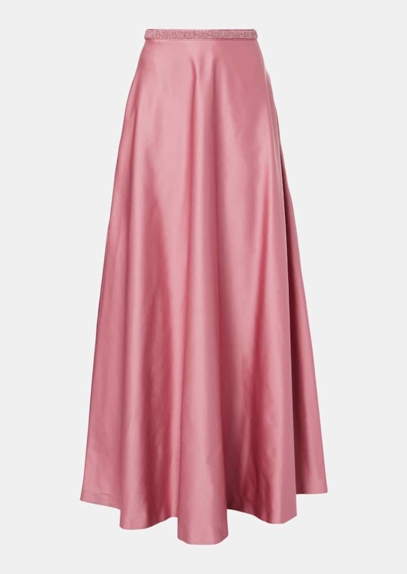 Max Mara Elegante Brasile embellished satin maxi skirt