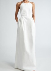 Max Mara Europa Cotton Halter Gown