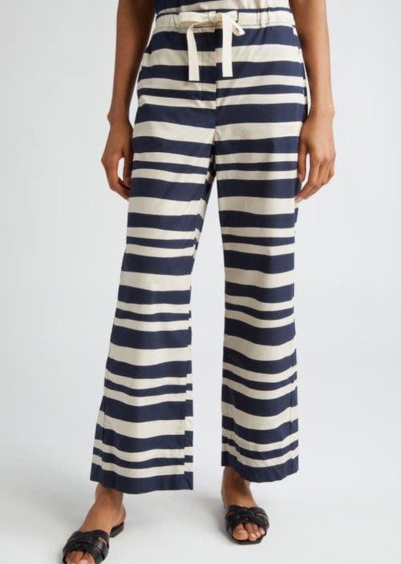 Max Mara Fumetto Stripe Cotton Wide Leg Pants
