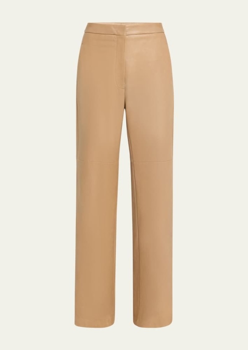 Max Mara Getti Wide-Leg Leather Trousers