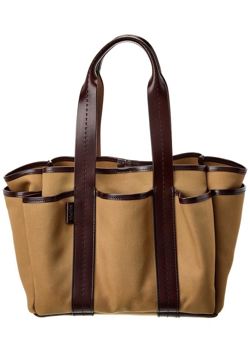 Max Mara Giardiniera Medium Canvas & Leather Tote