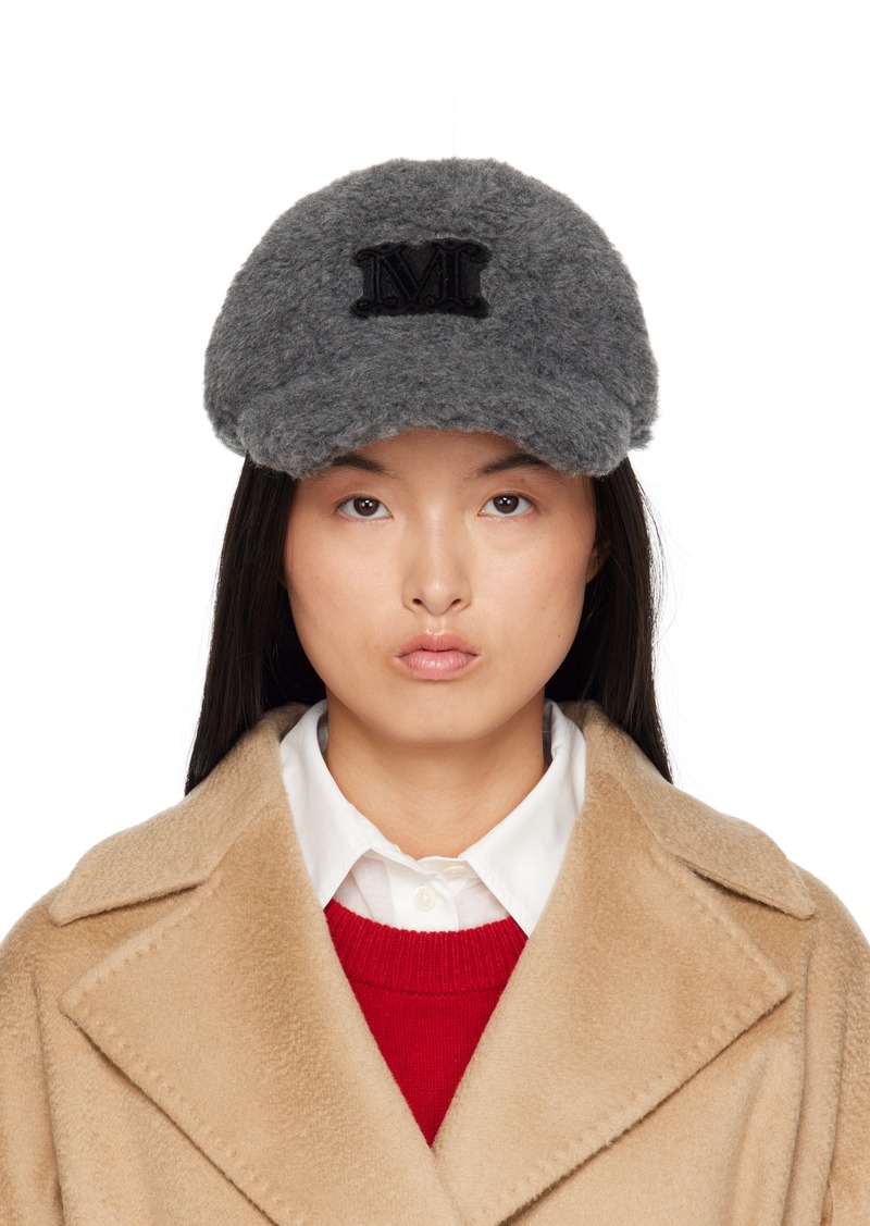 Max Mara Gray Teddy Mélange Fabric Cap