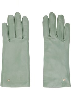 Max Mara Green Nappa Leather Gloves