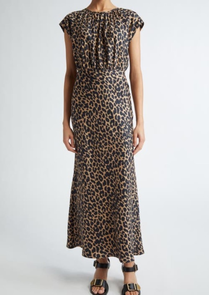 Max Mara Juglas Leopard Print Silk Dress
