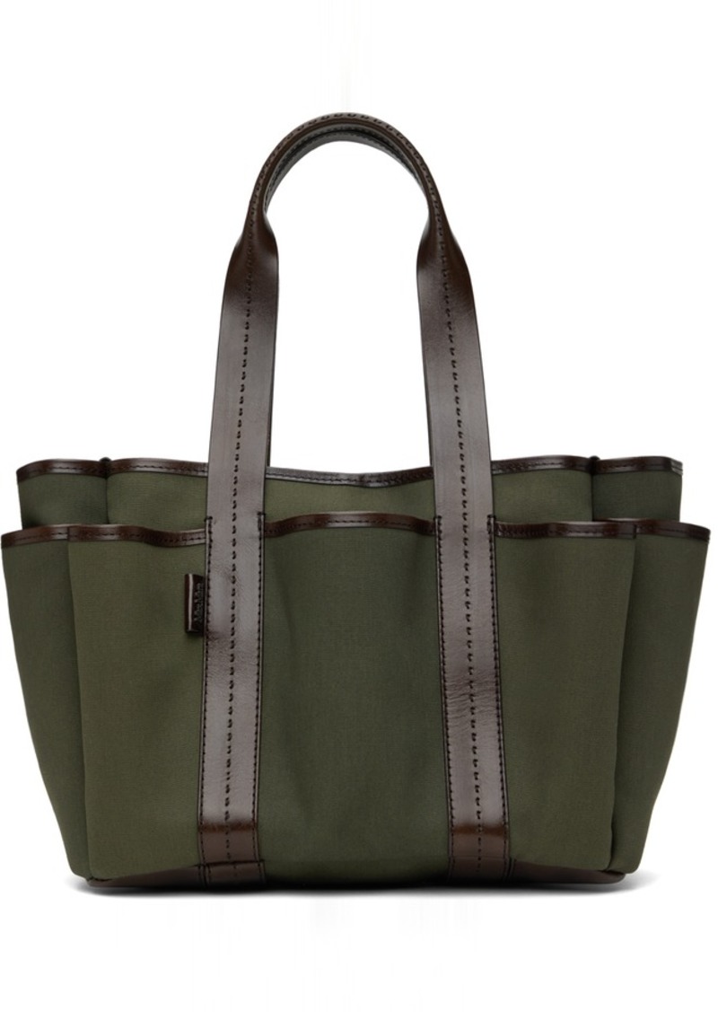 Max Mara Khaki Canvas & Leather Giardiniera Mini Tote