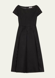 Max Mara Kiens Mesh Flared Midi Dress