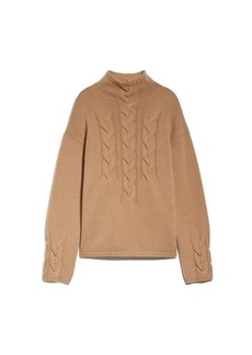 MAX MARA Kristin cable-knit wool and cashmere polo-neck sweater