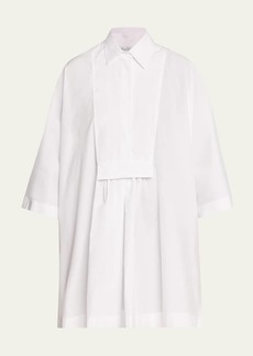 Max Mara Lago Bib Pleated Shift Shirtdress