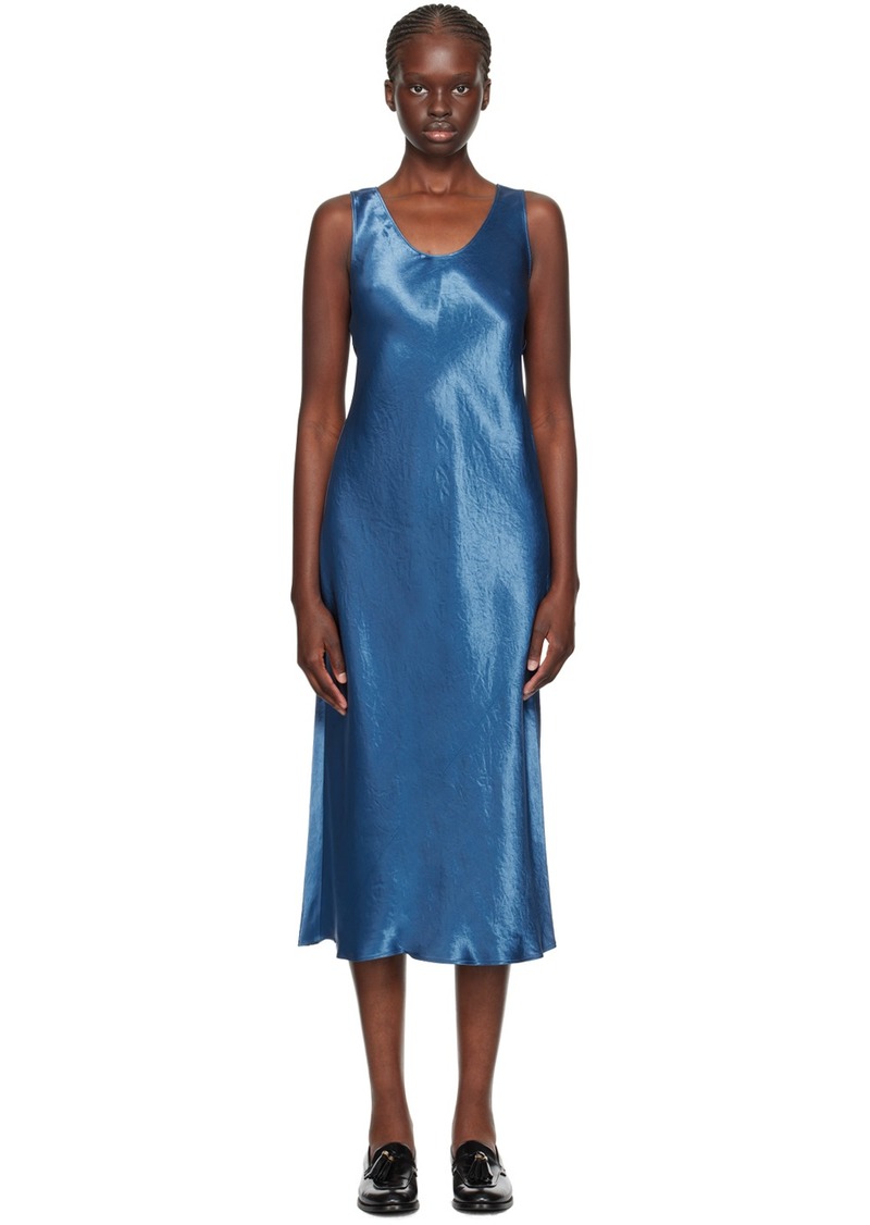 Max Mara Leisure Blue Talete Midi Dress