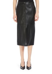 Max Mara Leisure Ethel Croc Embossed Faux Leather Pencil Skirt