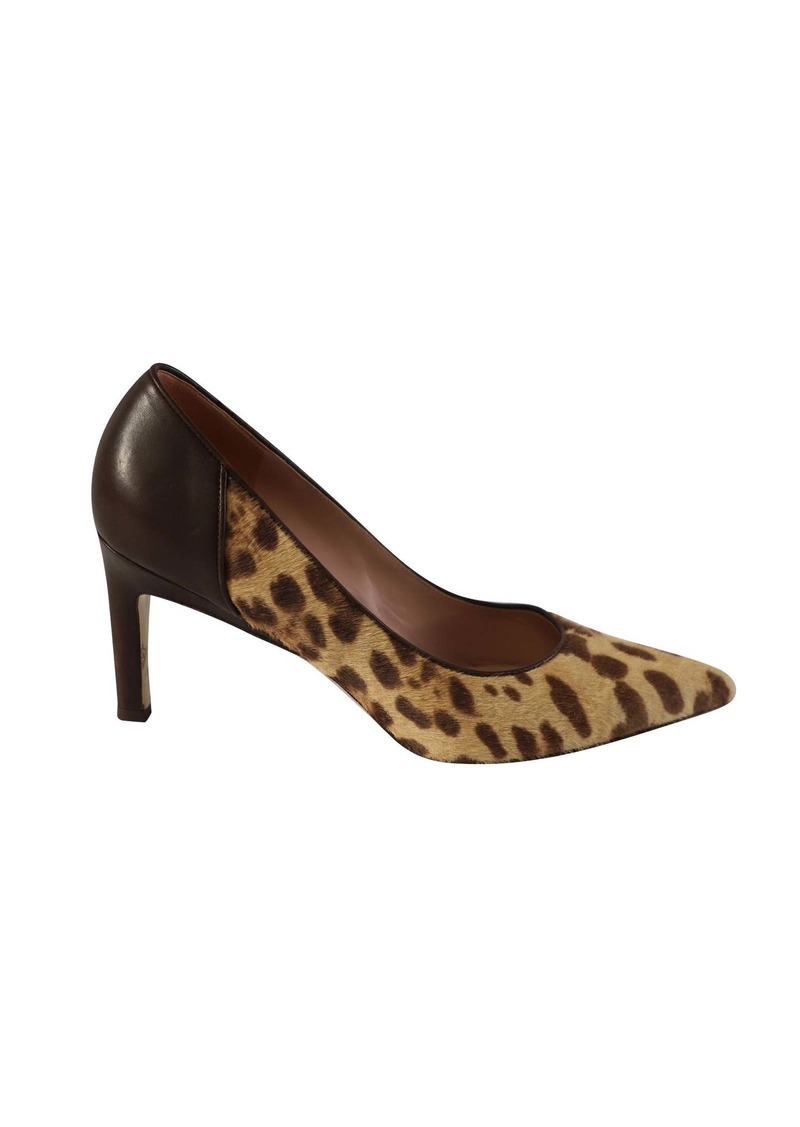 Max Mara Leopard Print Pony Style Pumps in Multicolor Leather