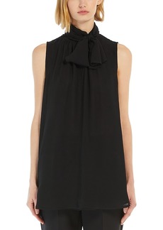 Max Mara Mela Silk Tie Neck Blouse